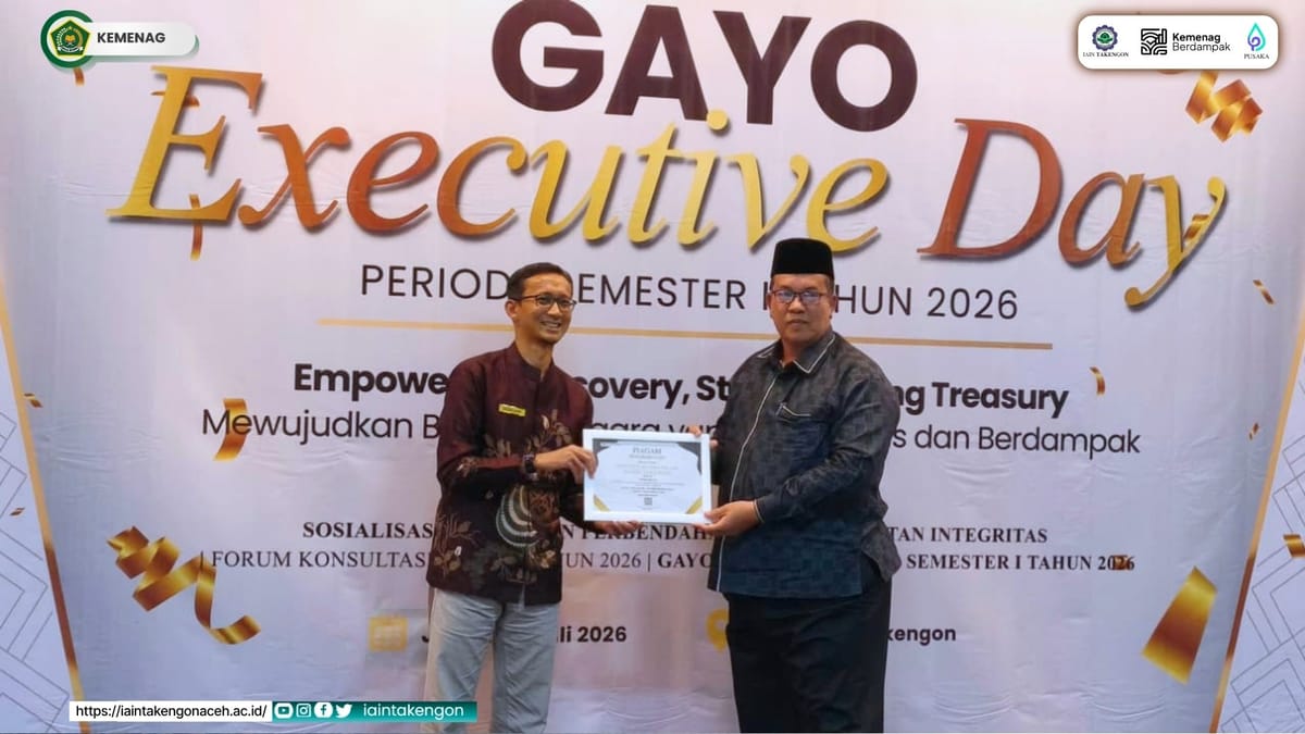IAIN Takengon Raih Penghargaan Gayo Treasury Award Semester I Tahun Anggaran 2026