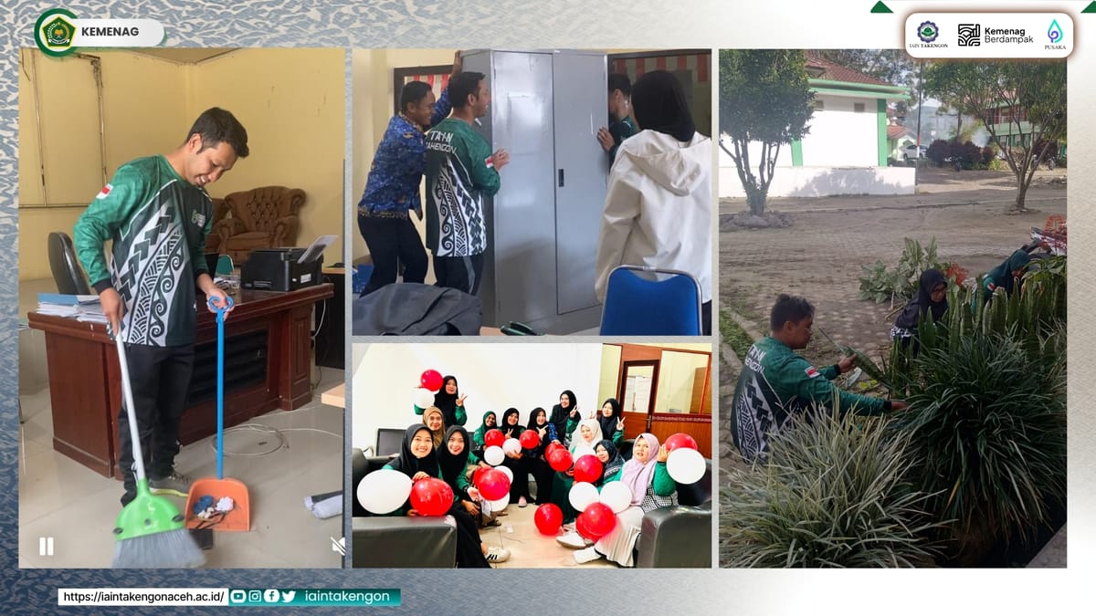 Sambut HUT RI ke-81, IAIN Takengon Gelar Gotong Royong dan Penghijauan Kampus