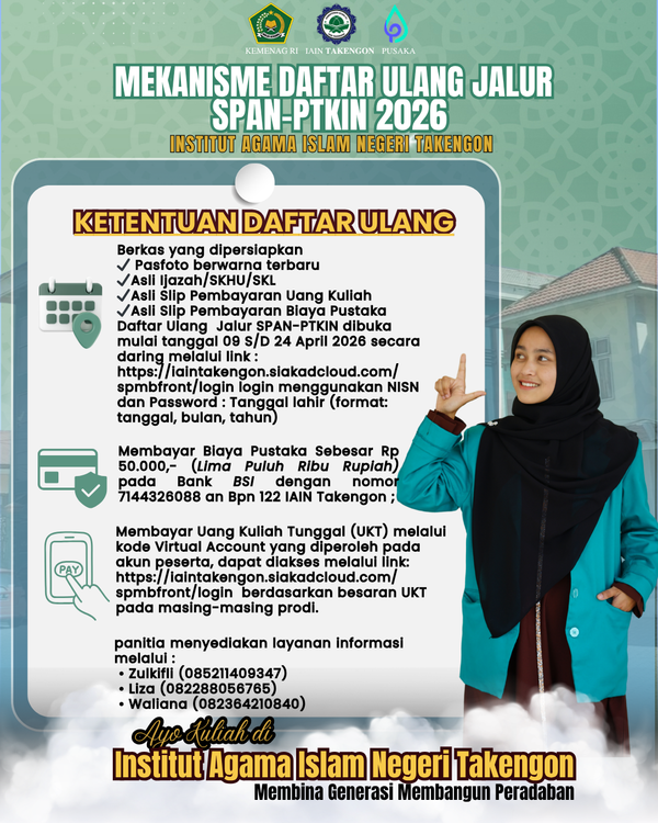 Lulus SPAN-PTKIN 2026? Berikut Mekanisme dan Tata Cara Daftar Ulang di IAIN Takengon