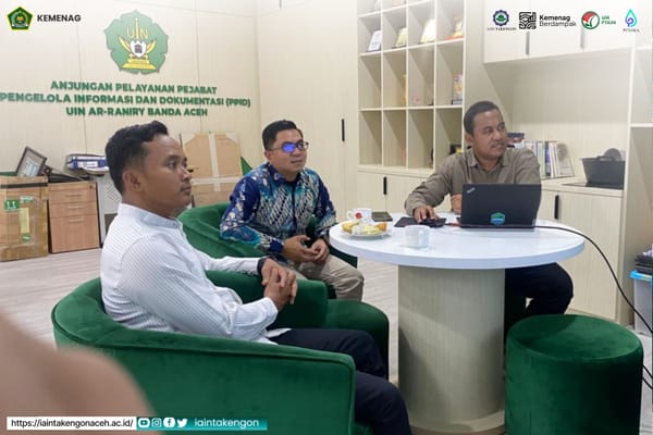 Wakil Rektor II IAIN Takengon Lakukan Konsolidasi Pengelolaan PPID ke UIN Ar-Raniry Banda Aceh